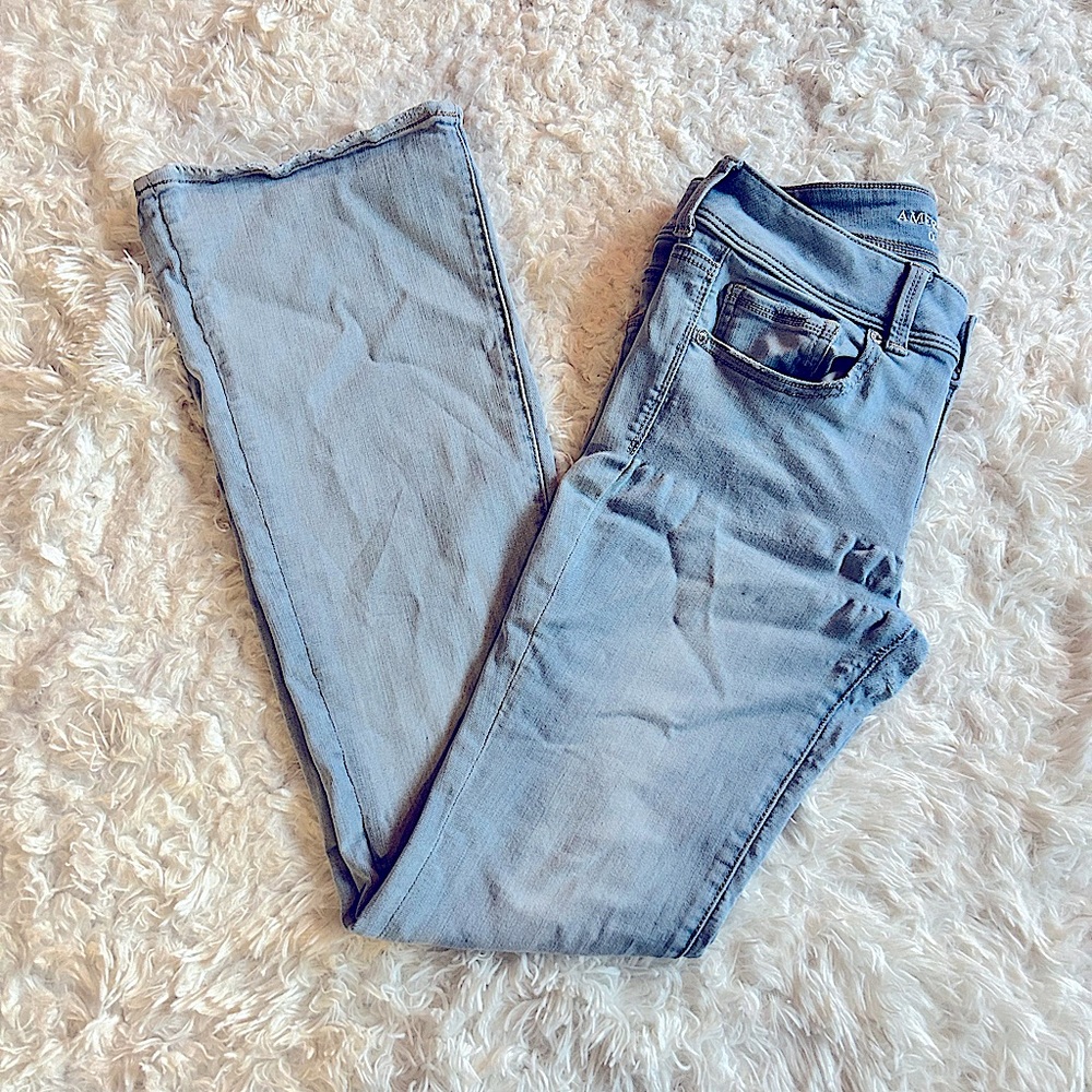 American Eagle Outfitters Super Super Stretch Kick boot Blue Jeans Size 8